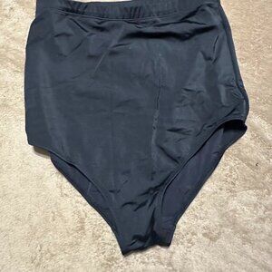 S98 - Swim Suits for All Black Bikini high waist swim Bottoms Size 16